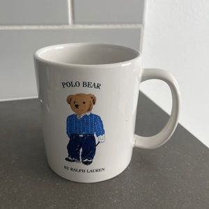 Ralph Lauren Polo Blazer Bear With Golf Club Coffee Cup Mug